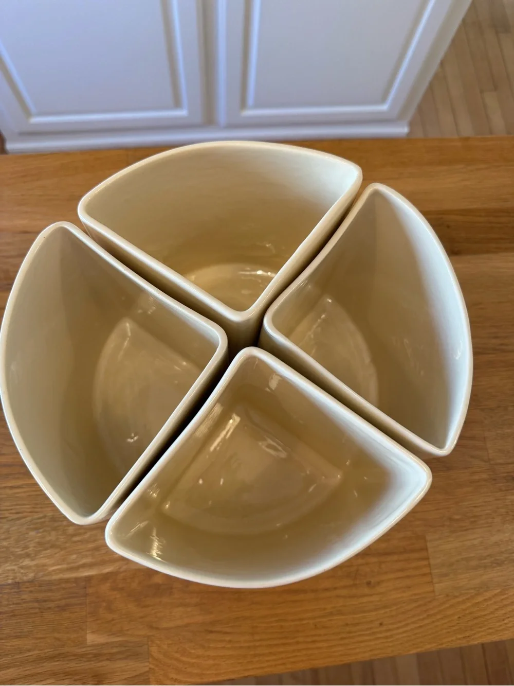 🍇 Vintage Esmond Watt Pottery 4pc Canister Set | Wood Lazy Susan Base